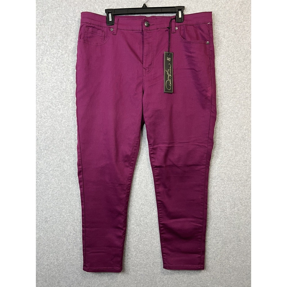 DG2 Diane Gilman The Shaper Skinny Jeans Womens 18W Berry Pink Stretch NWT (37,2